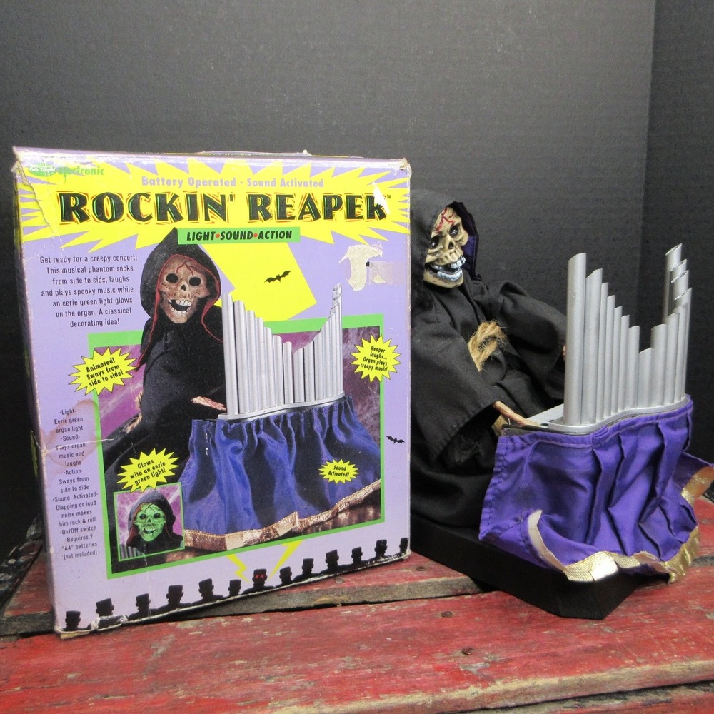 FunTronic Rockin' Reaper Animatronic Halloween Figurine Organ Player Light Sound